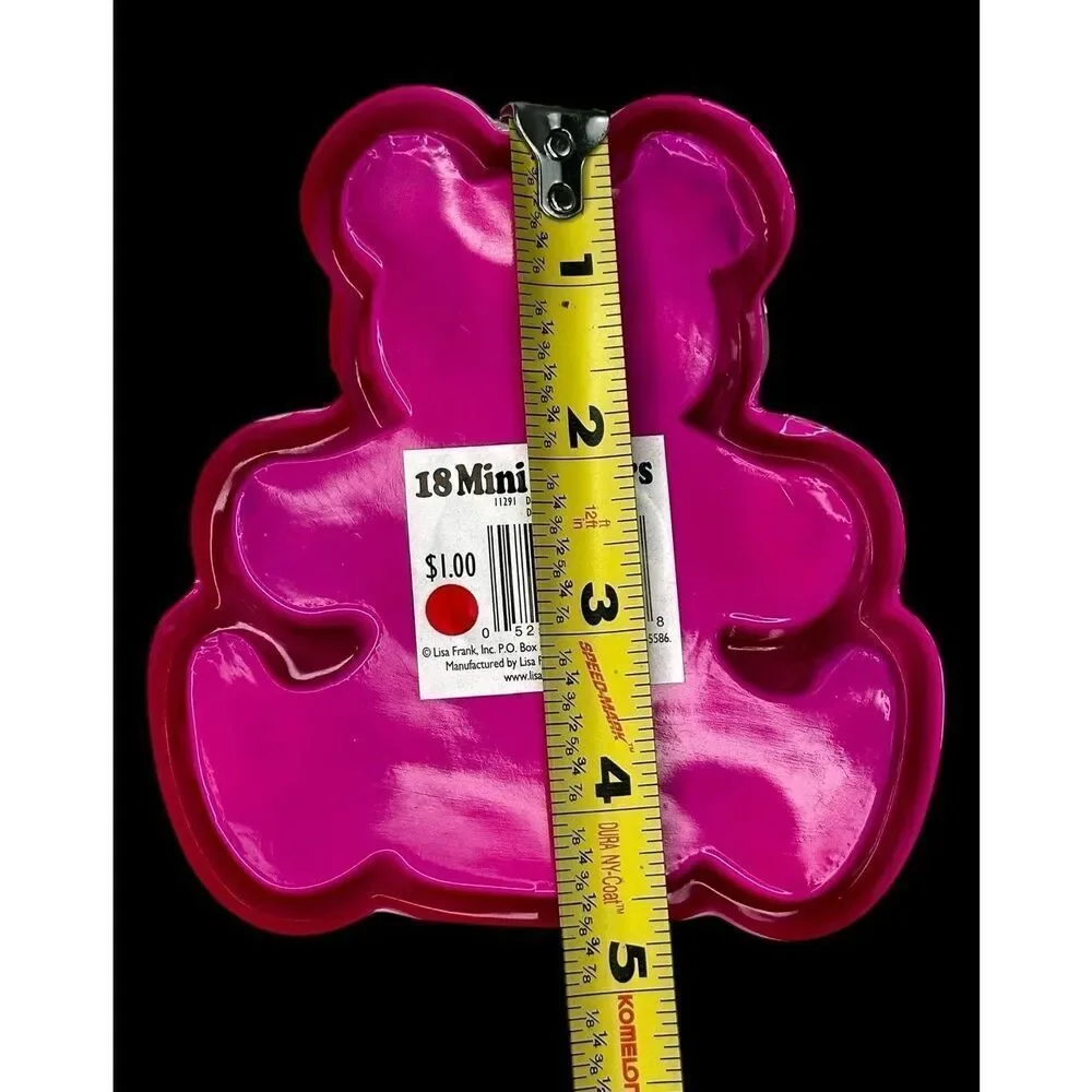 New Vintage Y2K Lisa Frank 18 Mini Erasers Pink Teddy Bear Case Unused
